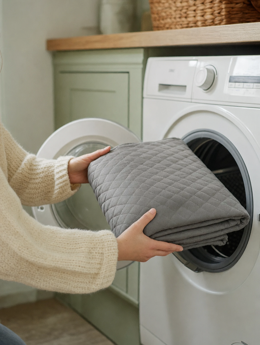 Into the washing machine