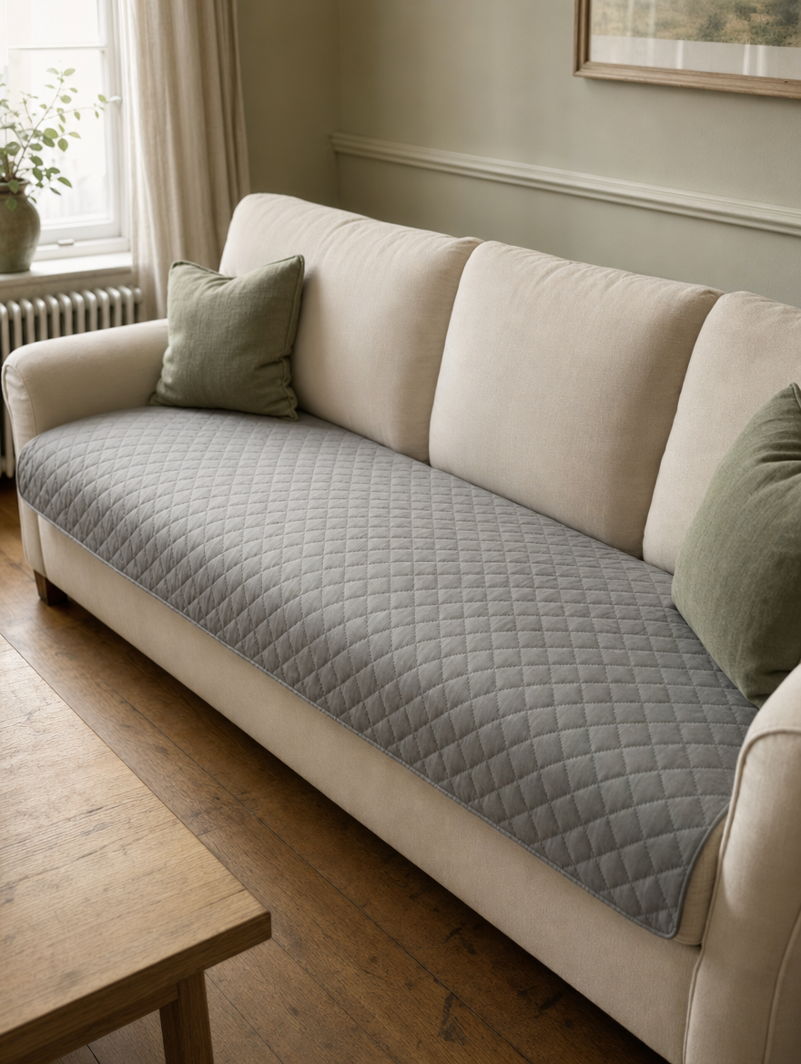 Runner size, 75 x 180 cm, along a three-seat sofa