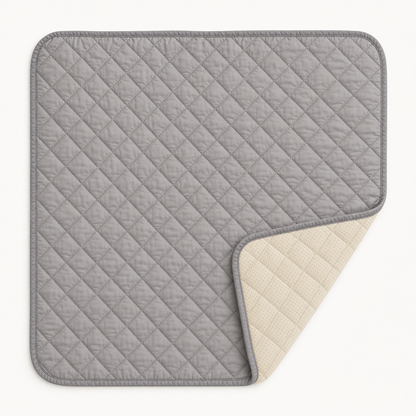Flat lay with the corner folded to show the underside